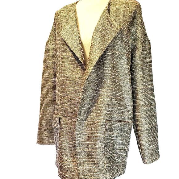 Metallic Silver Daisy Fuentes Blazer NEW Size M Jacket Fully Lined Open Classic - Picture 1 of 10